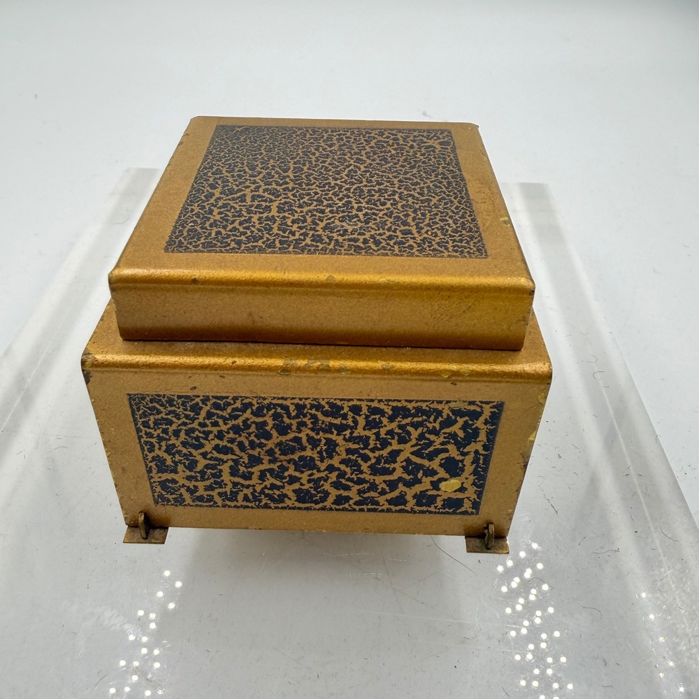 Antique K&O Kronheim & Oldenbusch Gilt Metal Inkwell Glass Liner Footed Art Deco